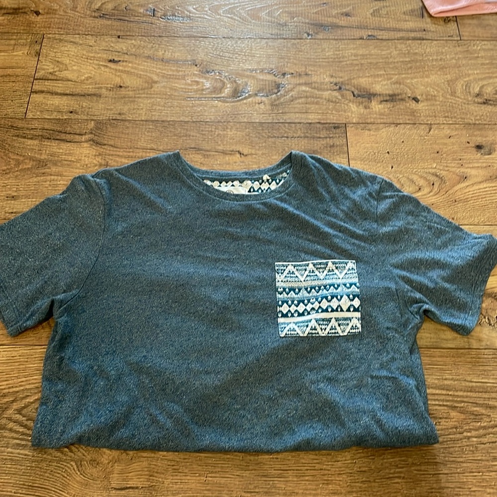 Medium blue patterned On The Byas T shirt from Pacsun